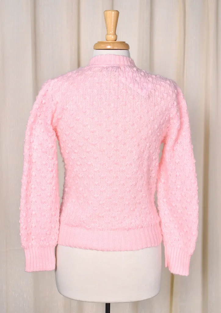 1960s Baby Pink V-Neck Sweater