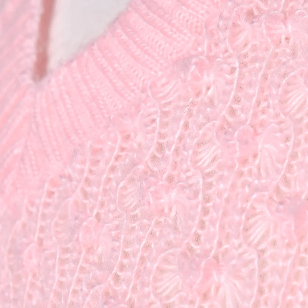 1960s Baby Pink V-Neck Sweater