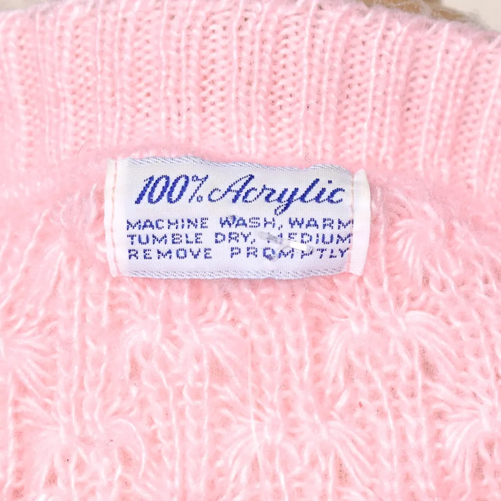 1960s Baby Pink V-Neck Sweater