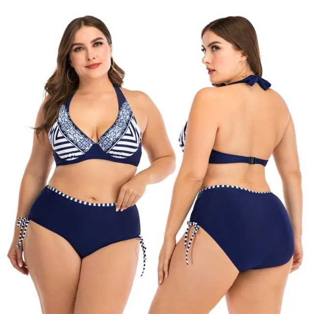 2020 Sexy Bikini Two Piece Swimsuit Plus Size Swimwear Large Size Bathing Suits Beach Wear Plus Size Swimming Suit For Women 4XL