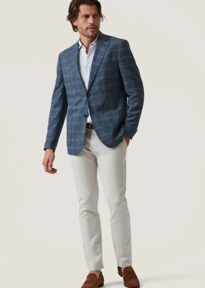 34 Heritage- Matteo Checked Blazer in Blue