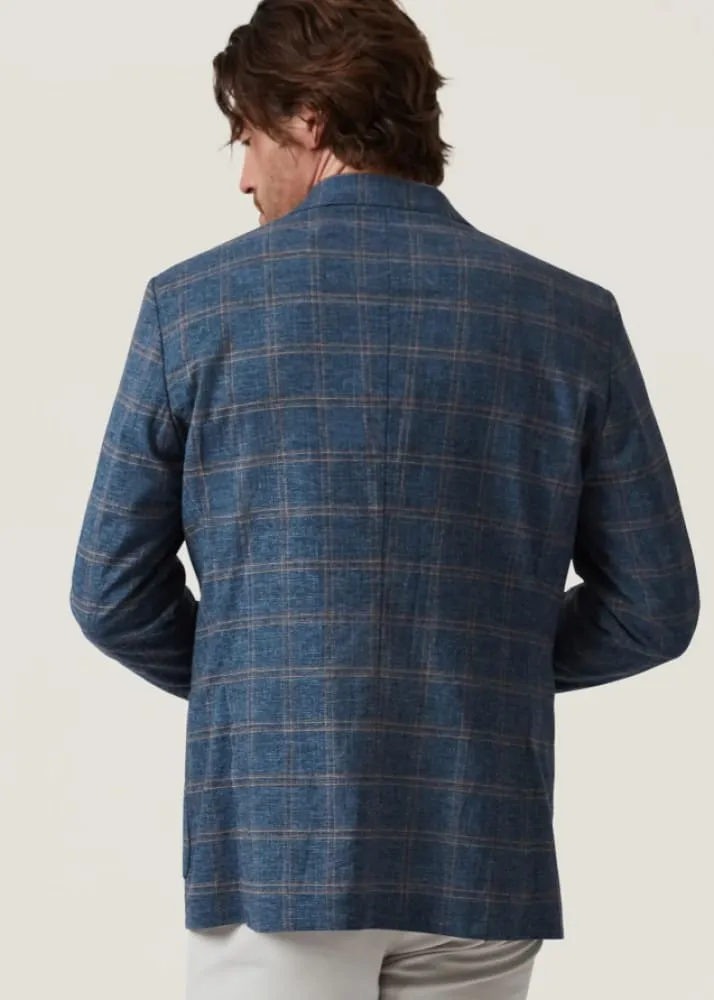 34 Heritage- Matteo Checked Blazer in Blue