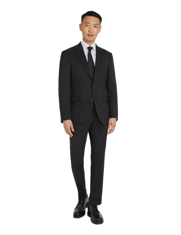 3SIXTY5 Elon Contemporary Trim Suit Jacket in Black