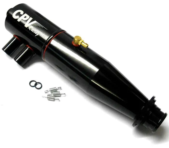 51908K 1/8 Scale RC Model Alloy Black Adjustable Exhaust Pipe Muffler Two Chamber