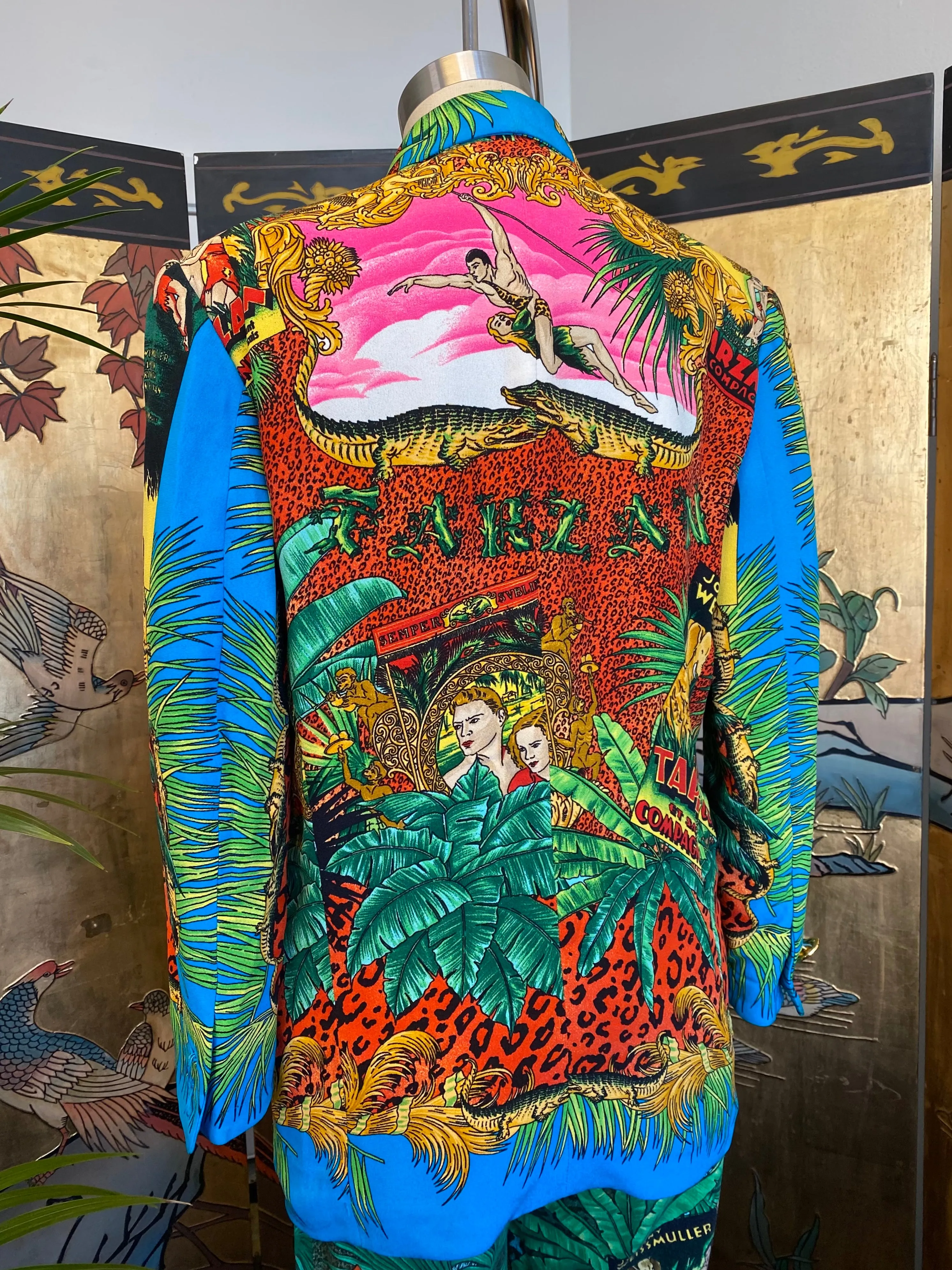 90’s Gianni Versace Tarzan Print Suit