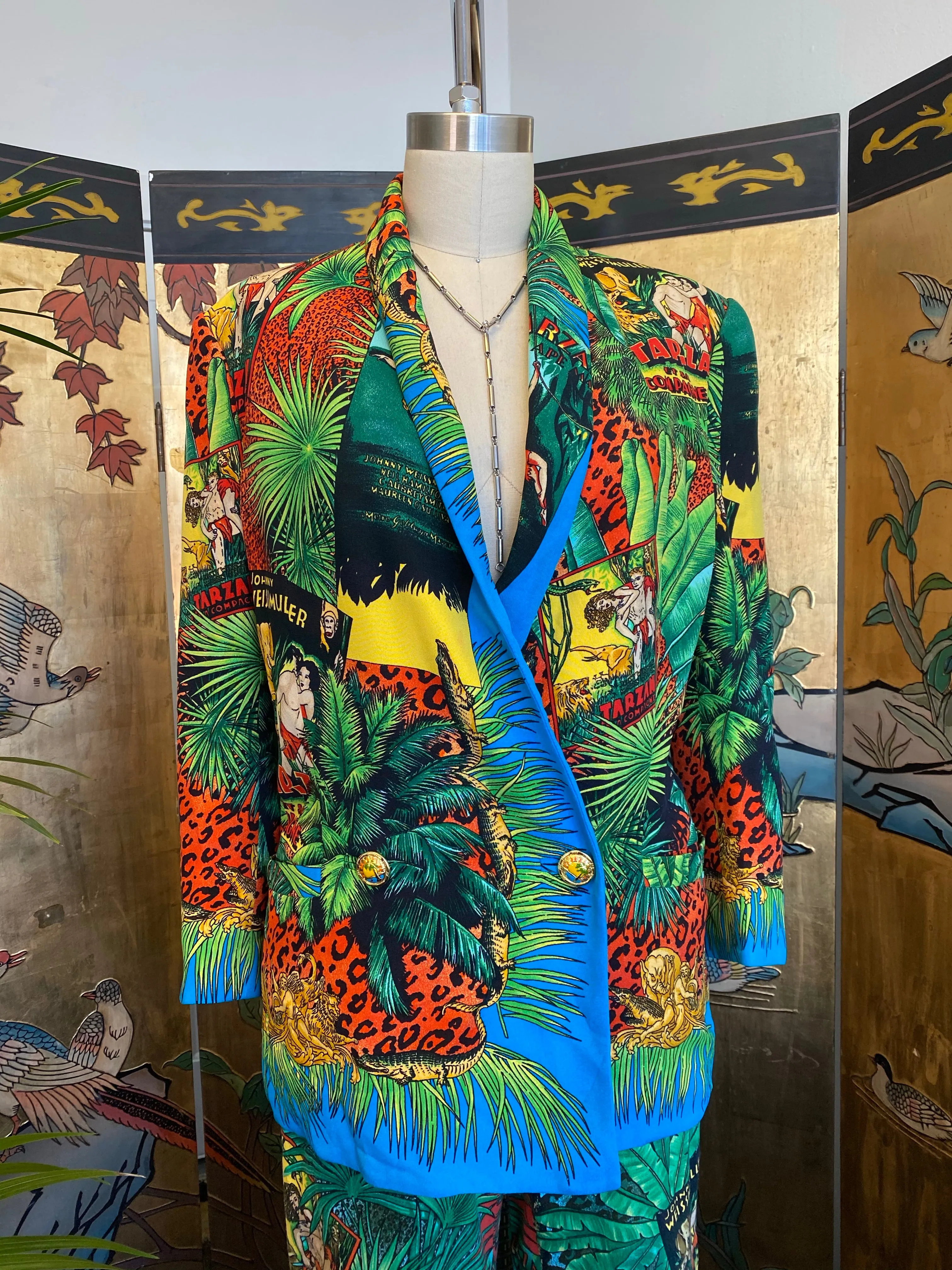 90’s Gianni Versace Tarzan Print Suit