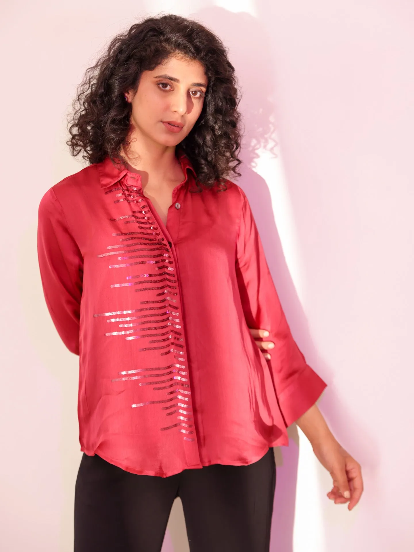 Akin Shirt - Brick Red