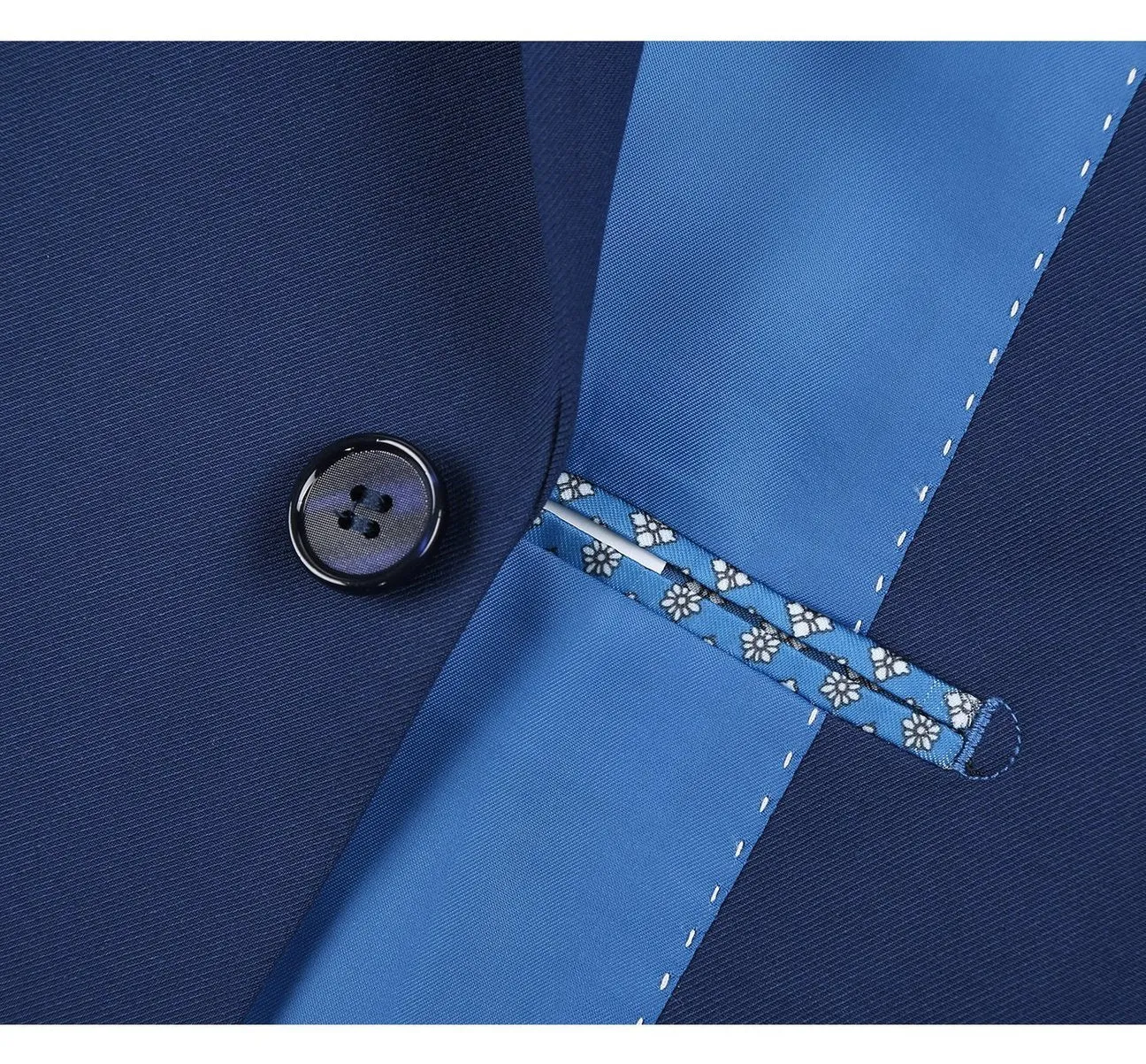 Alessandro Vitello by Renoir Royal Blue 2-Piece Slim Fit Single Breasted Notch Lapel Suit 201-20