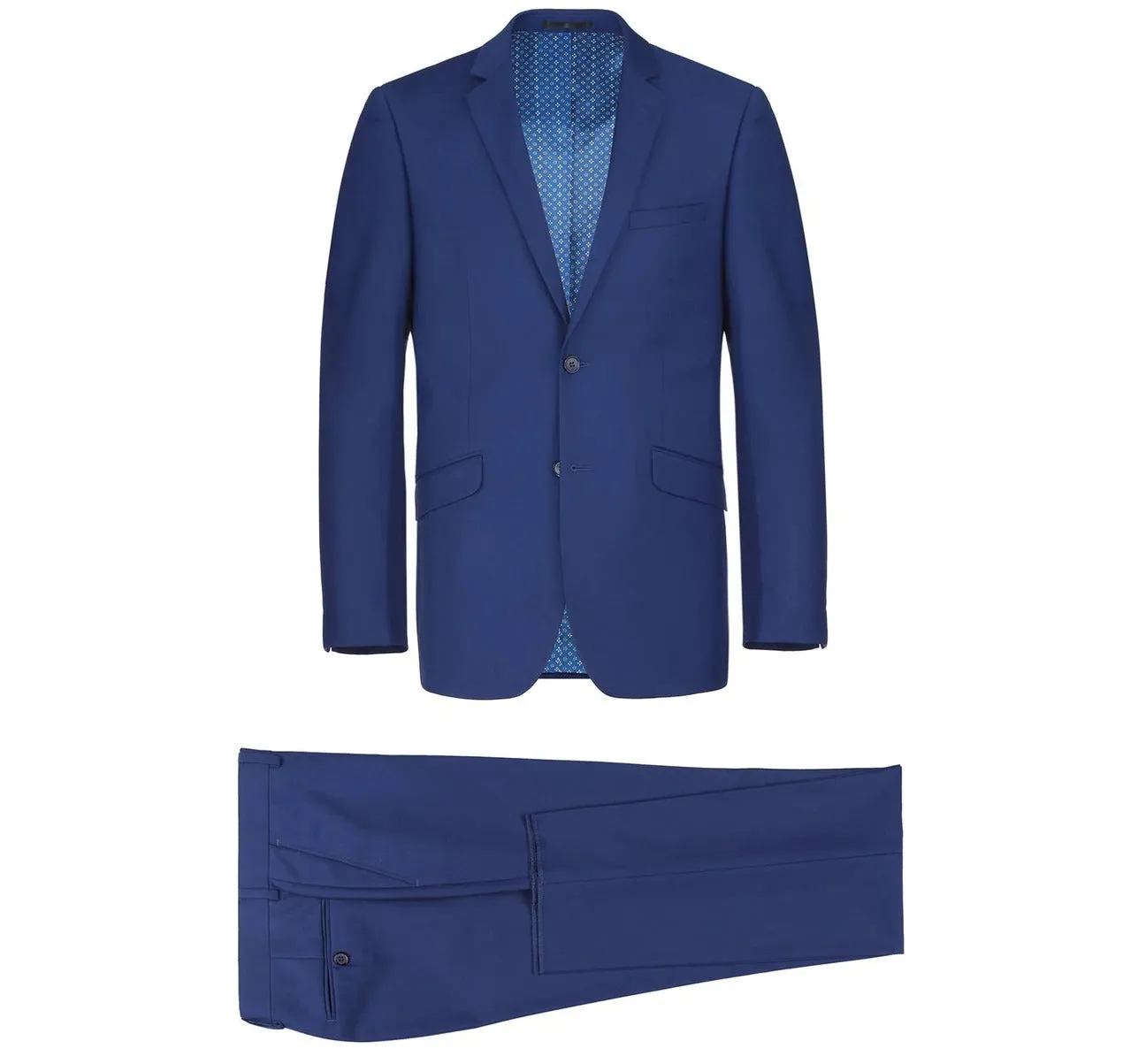 Alessandro Vitello by Renoir Royal Blue 2-Piece Slim Fit Single Breasted Notch Lapel Suit 201-20