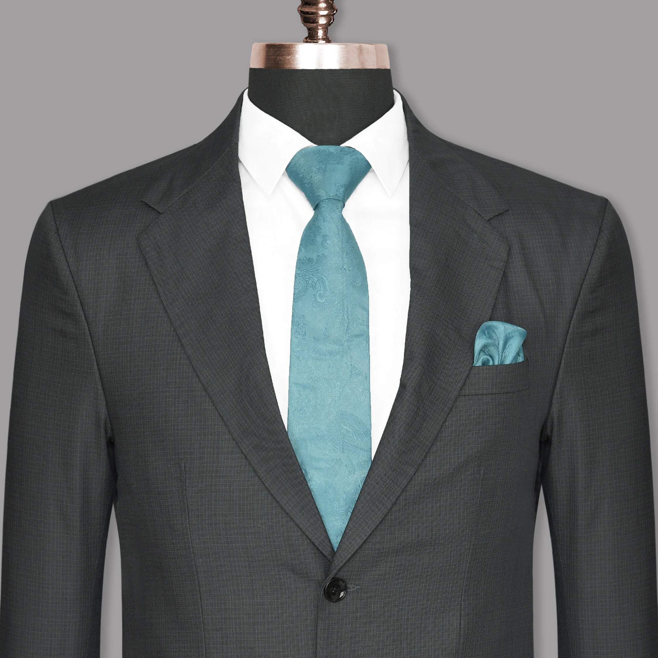Anchor Grey Micro Checked Wool Blend Blazer