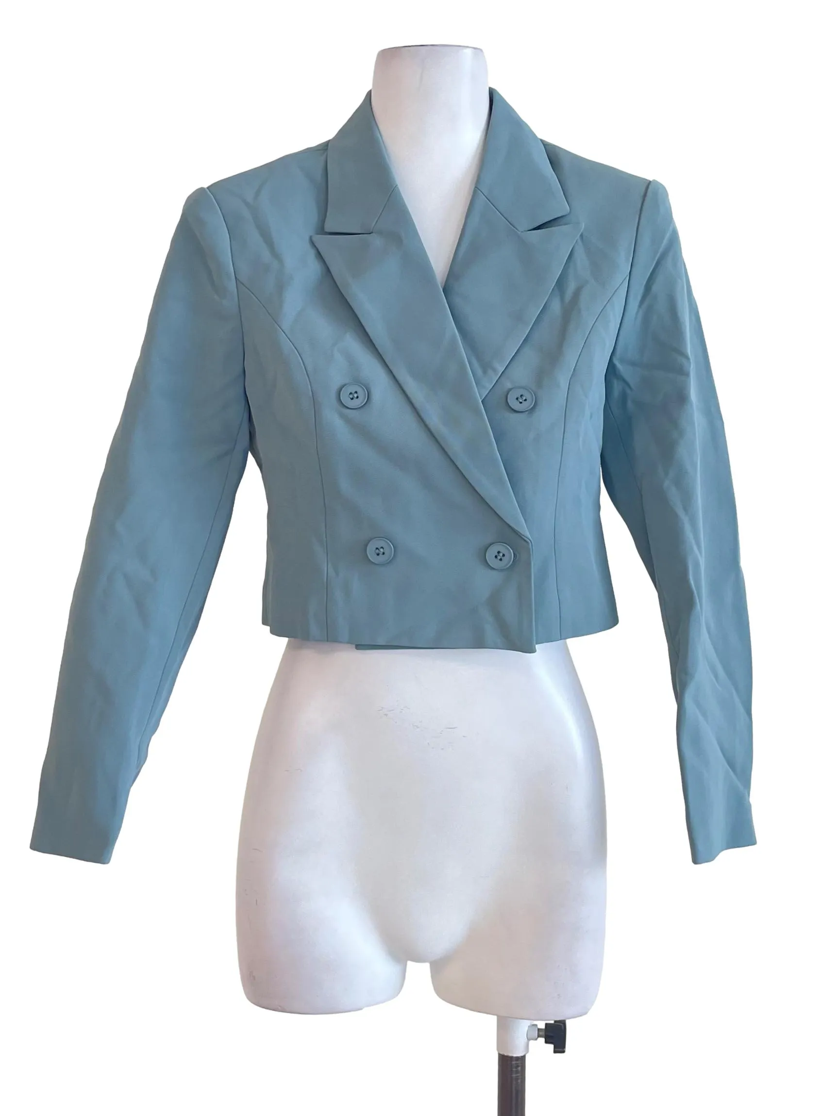 Ash Blue Cropped Blazer