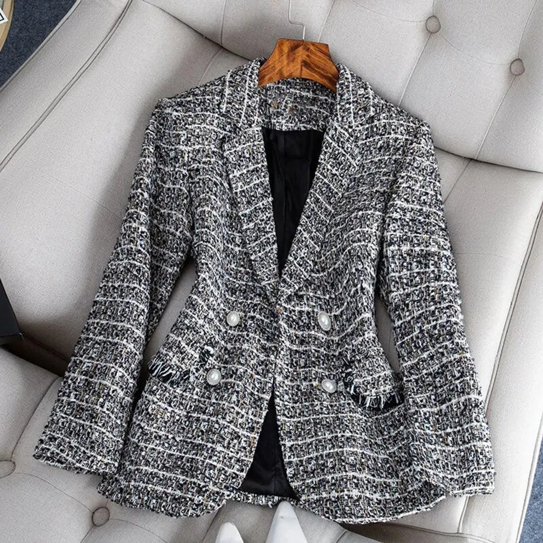 Ava - Elegant Tweed Blazer