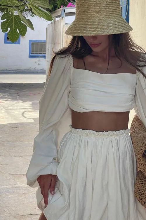 Backless Top Short Skirt Two-piece Set