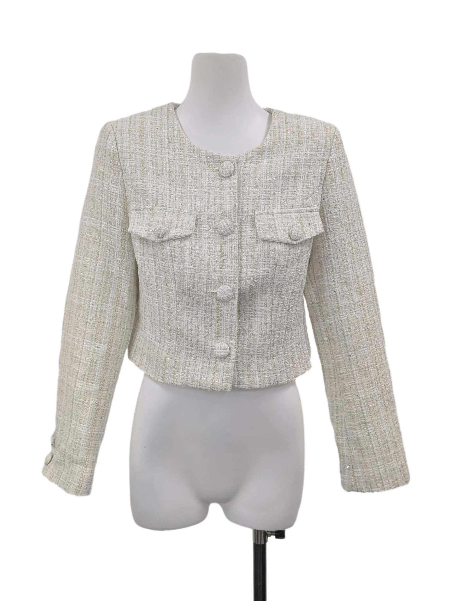 Beige Knitted Blazer