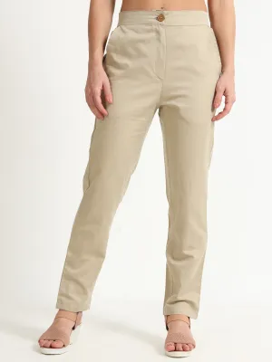 Beige pencil pants