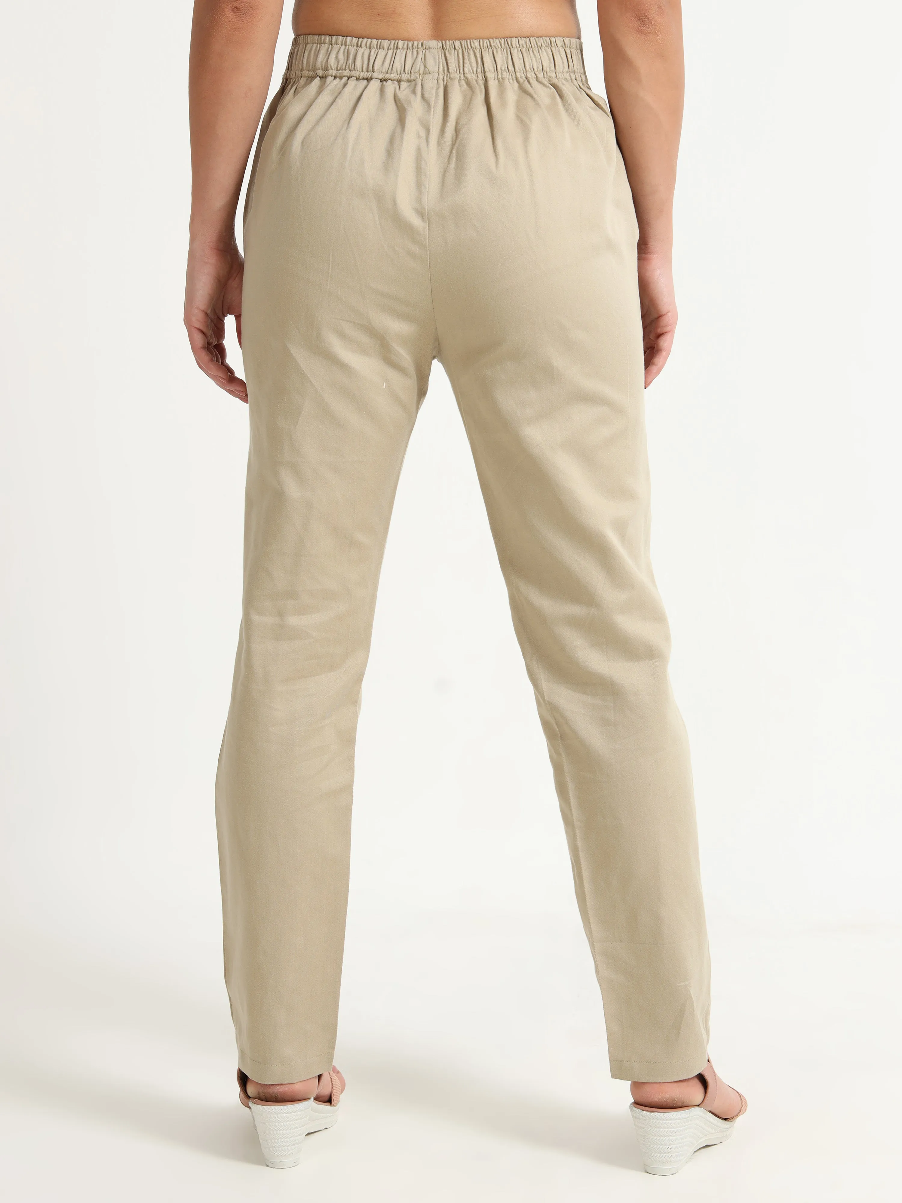 Beige pencil pants