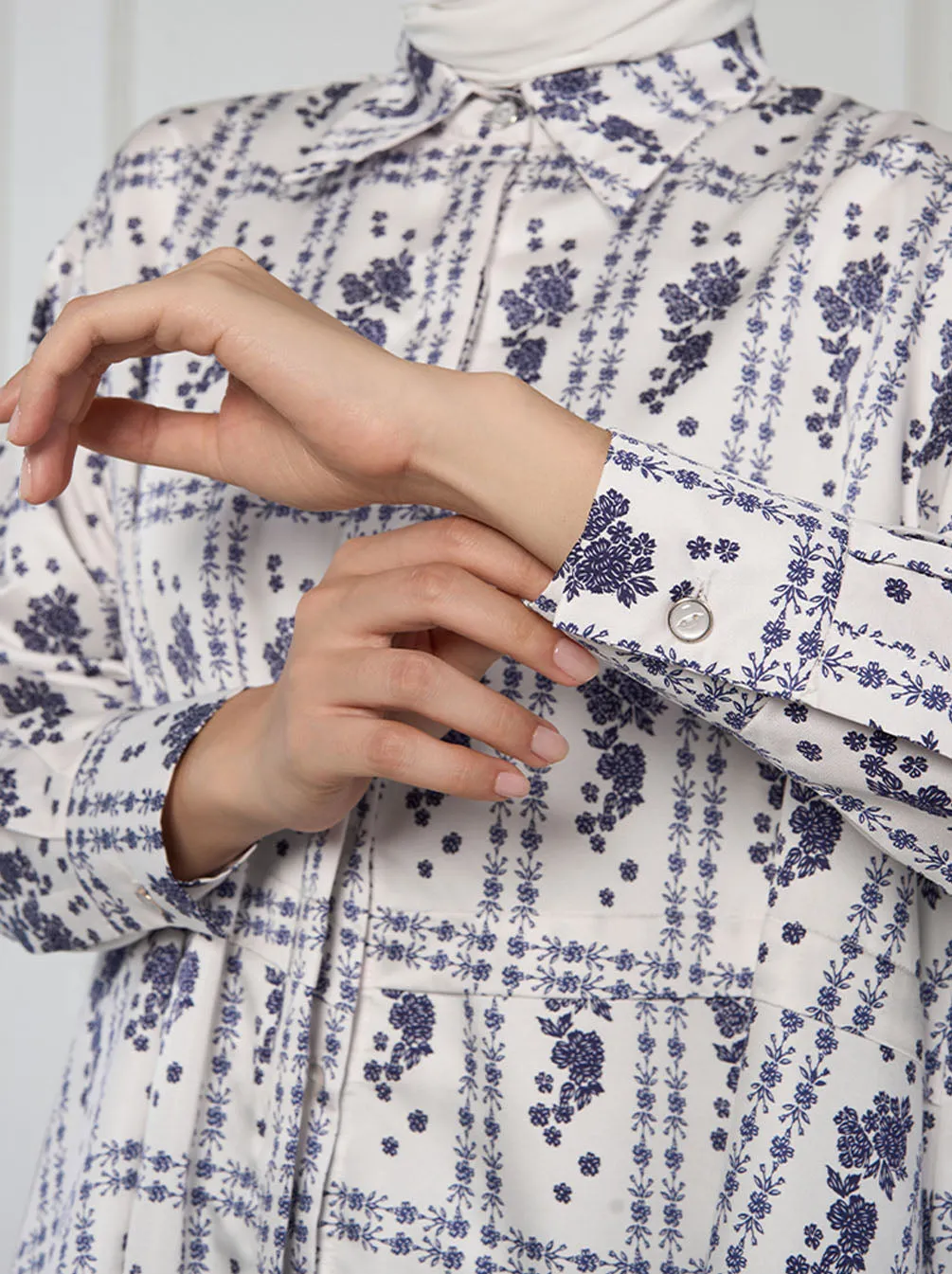 BELINDA LAYERED TUNIC WHITE NAVY