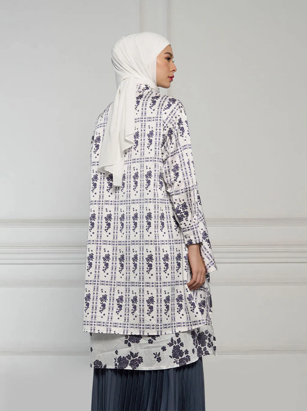 BELINDA LAYERED TUNIC WHITE NAVY