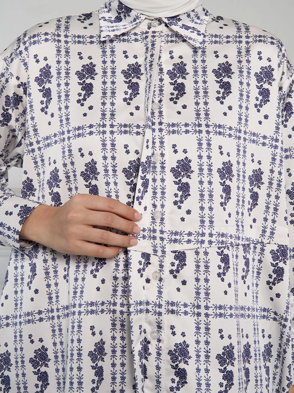 BELINDA LAYERED TUNIC WHITE NAVY