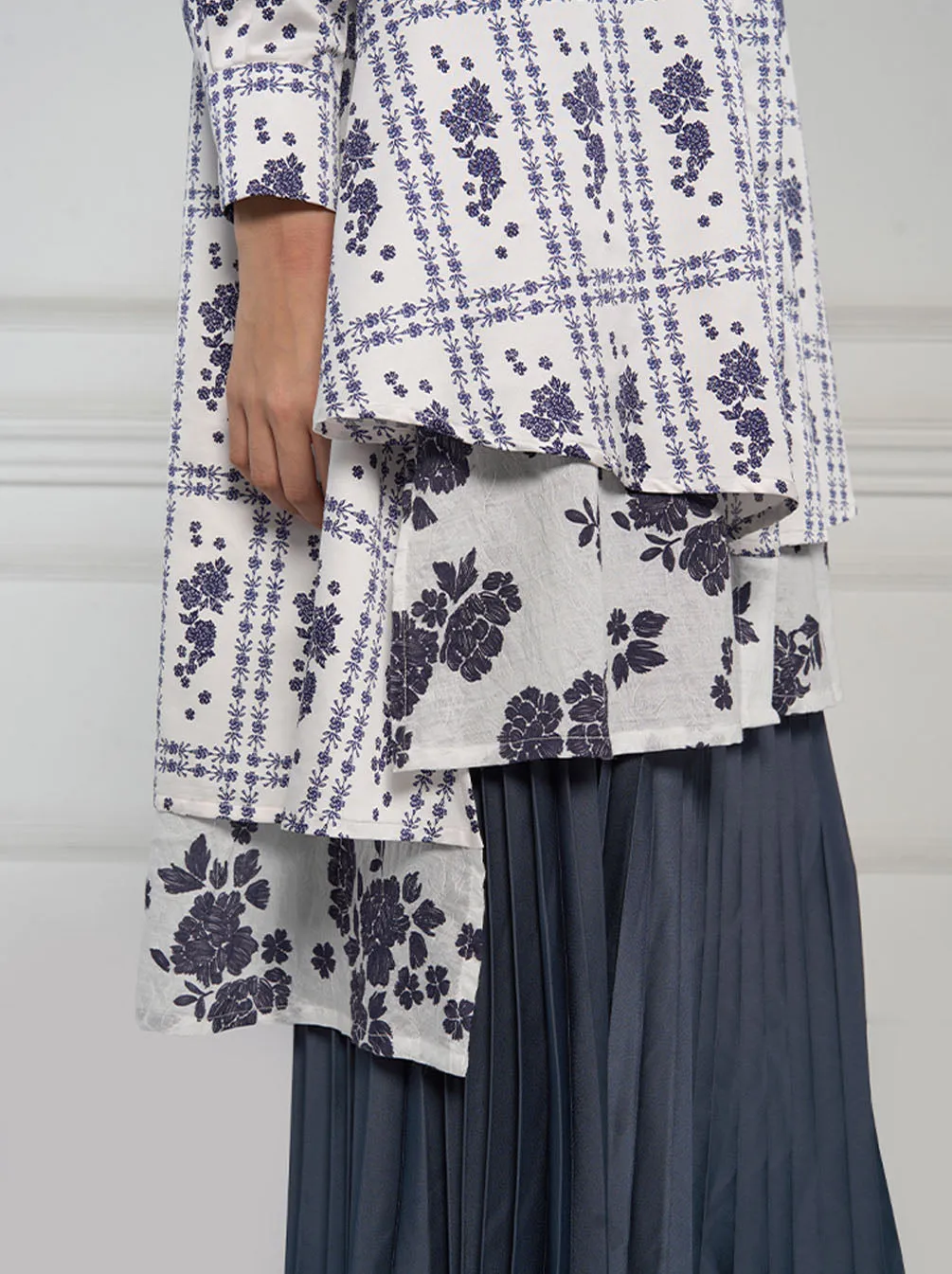 BELINDA LAYERED TUNIC WHITE NAVY