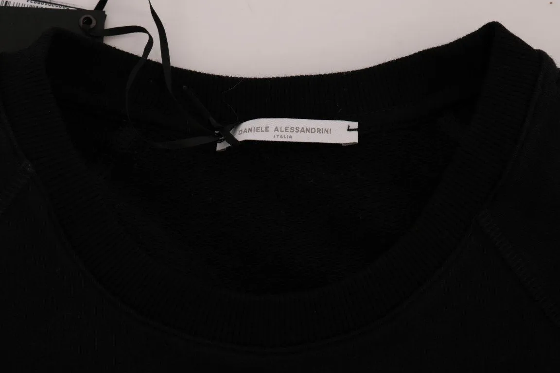 Black Crewneck Cotton Sweater