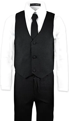 Black n Bianco Boys' Formal Black Suit Set, Size 10
