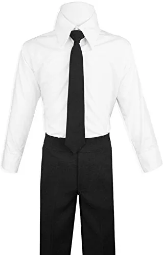 Black n Bianco Boys' Formal Black Suit Set, Size 10