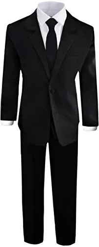 Black n Bianco Boys' Formal Black Suit Set, Size 10