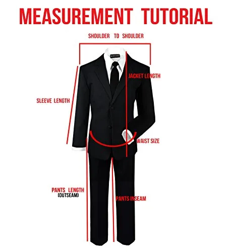 Black n Bianco Boys' Formal Black Suit Set, Size 10
