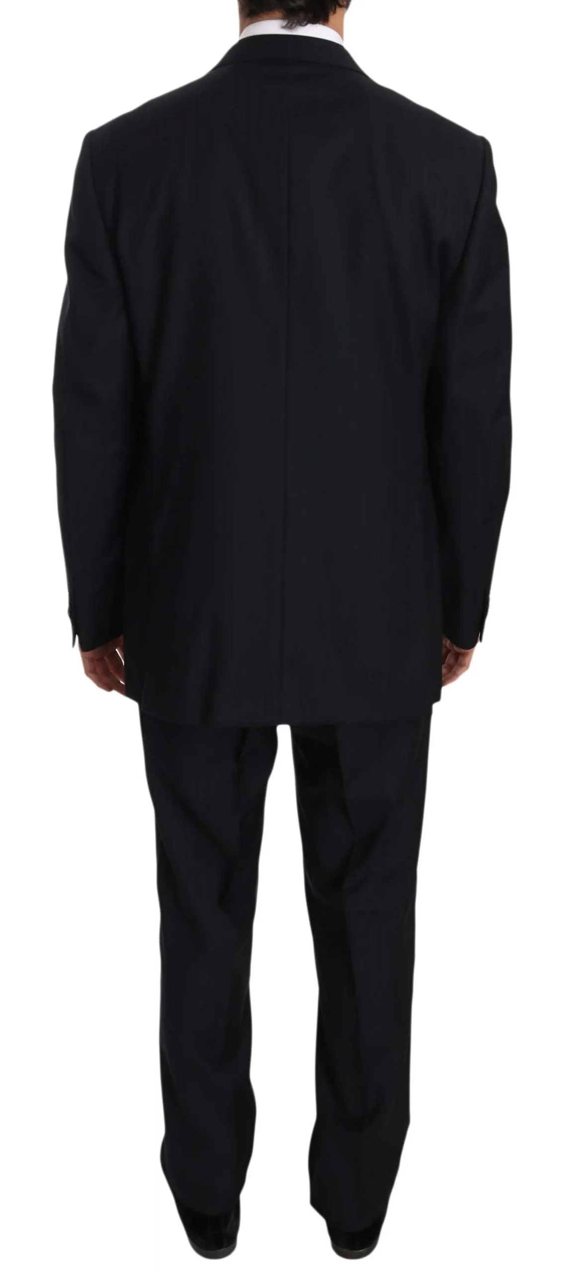 Black Stripe Two Piece 3 Button Wool Suit