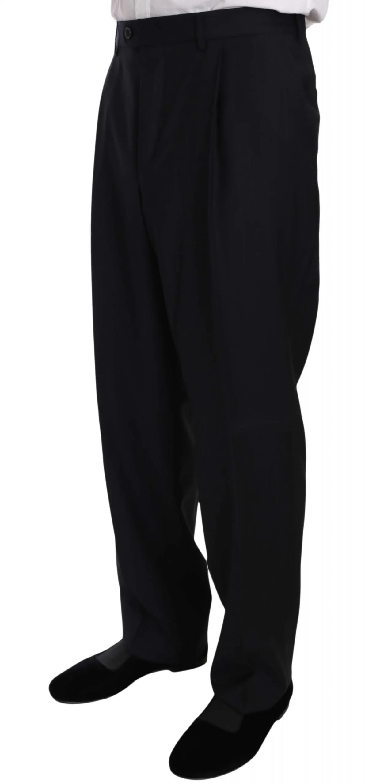 Black Stripe Two Piece 3 Button Wool Suit