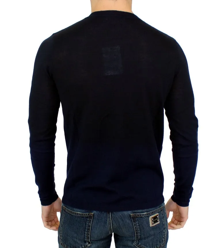 Blue wool crewneck sweater