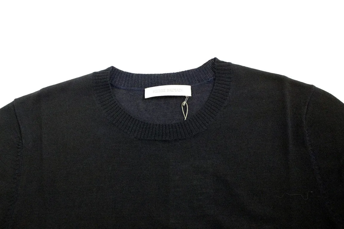 Blue wool crewneck sweater