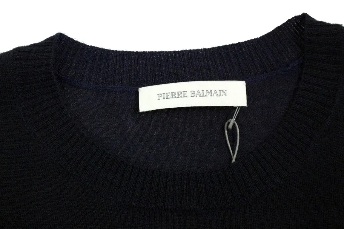 Blue wool crewneck sweater