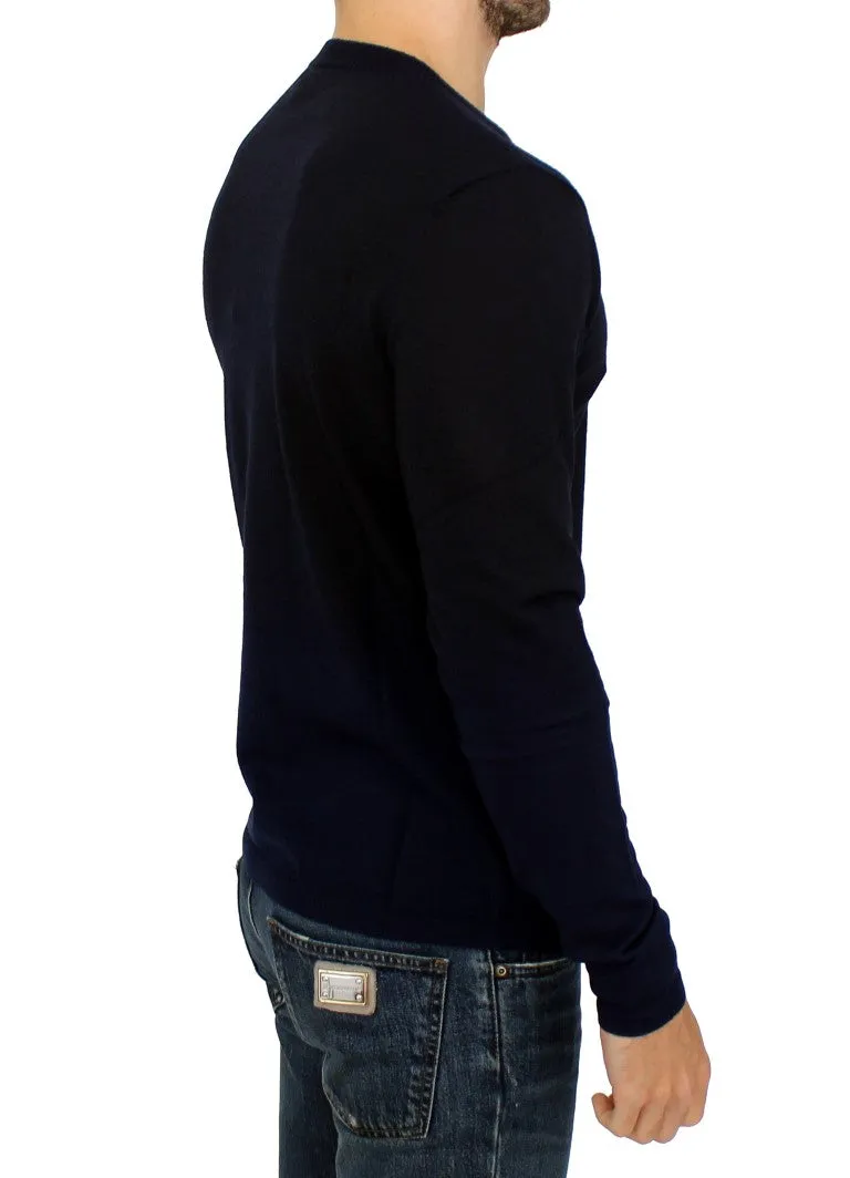 Blue wool crewneck sweater