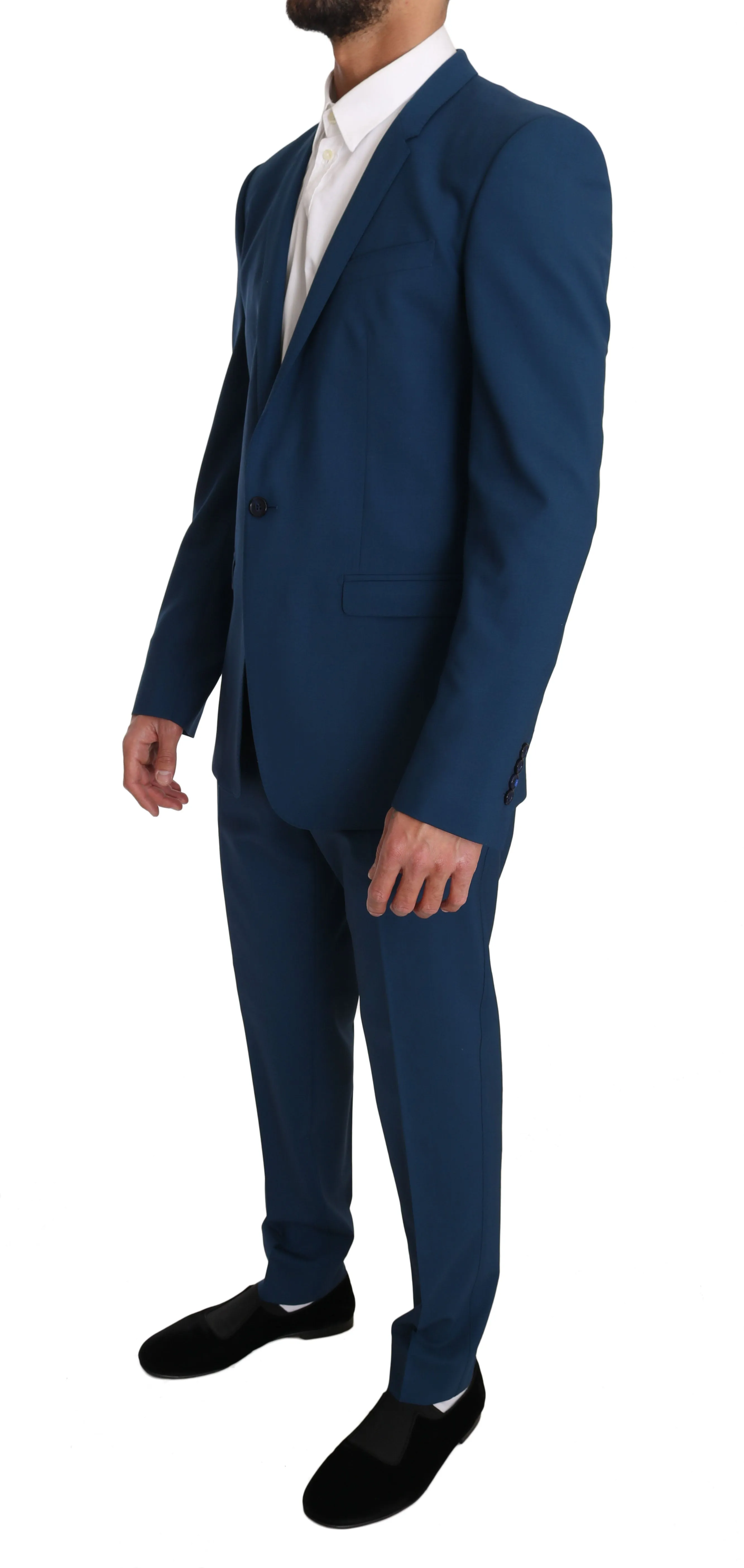 Blue Wool GOLD Stretch 2 Piece Slim Suit