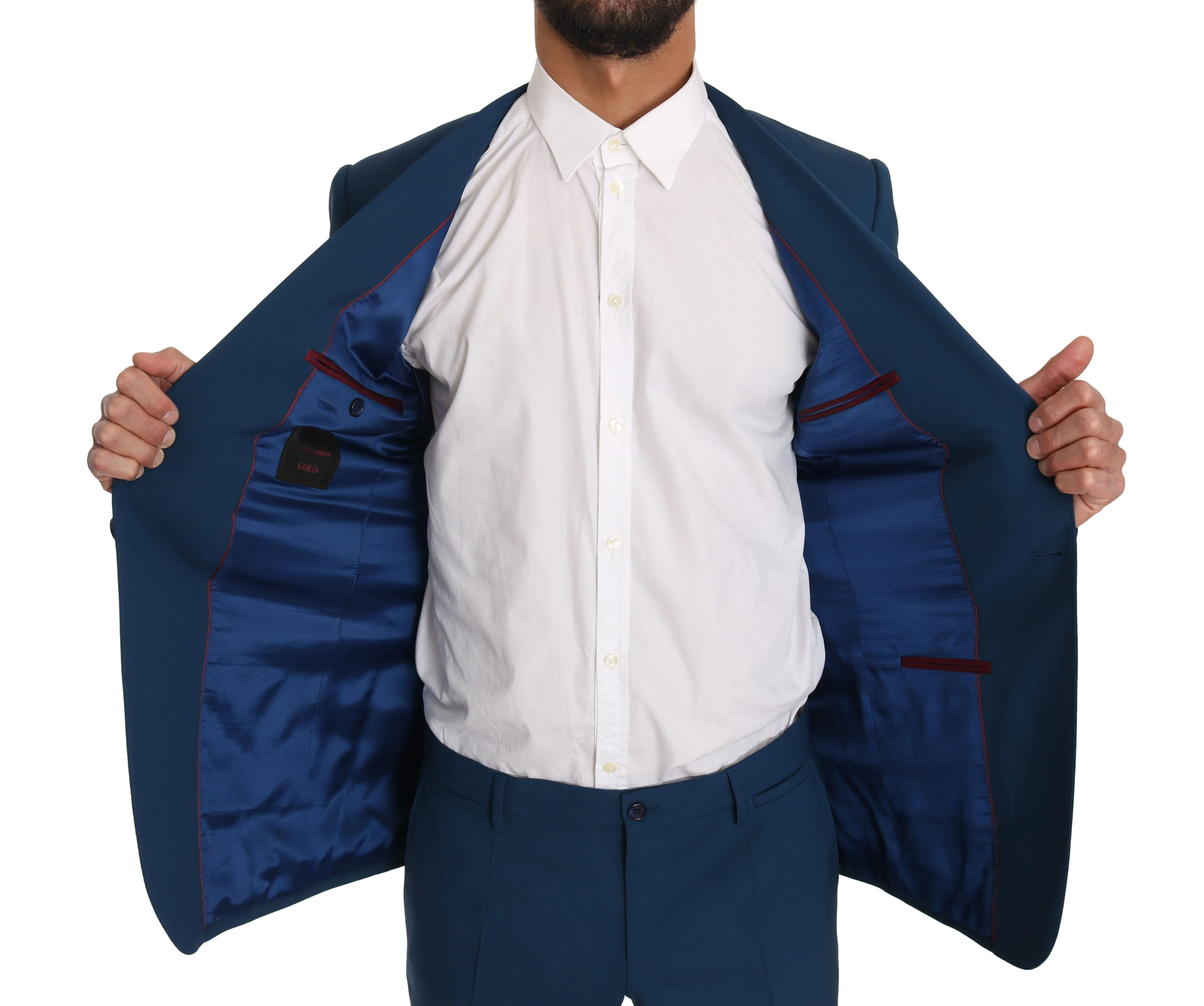 Blue Wool GOLD Stretch 2 Piece Slim Suit
