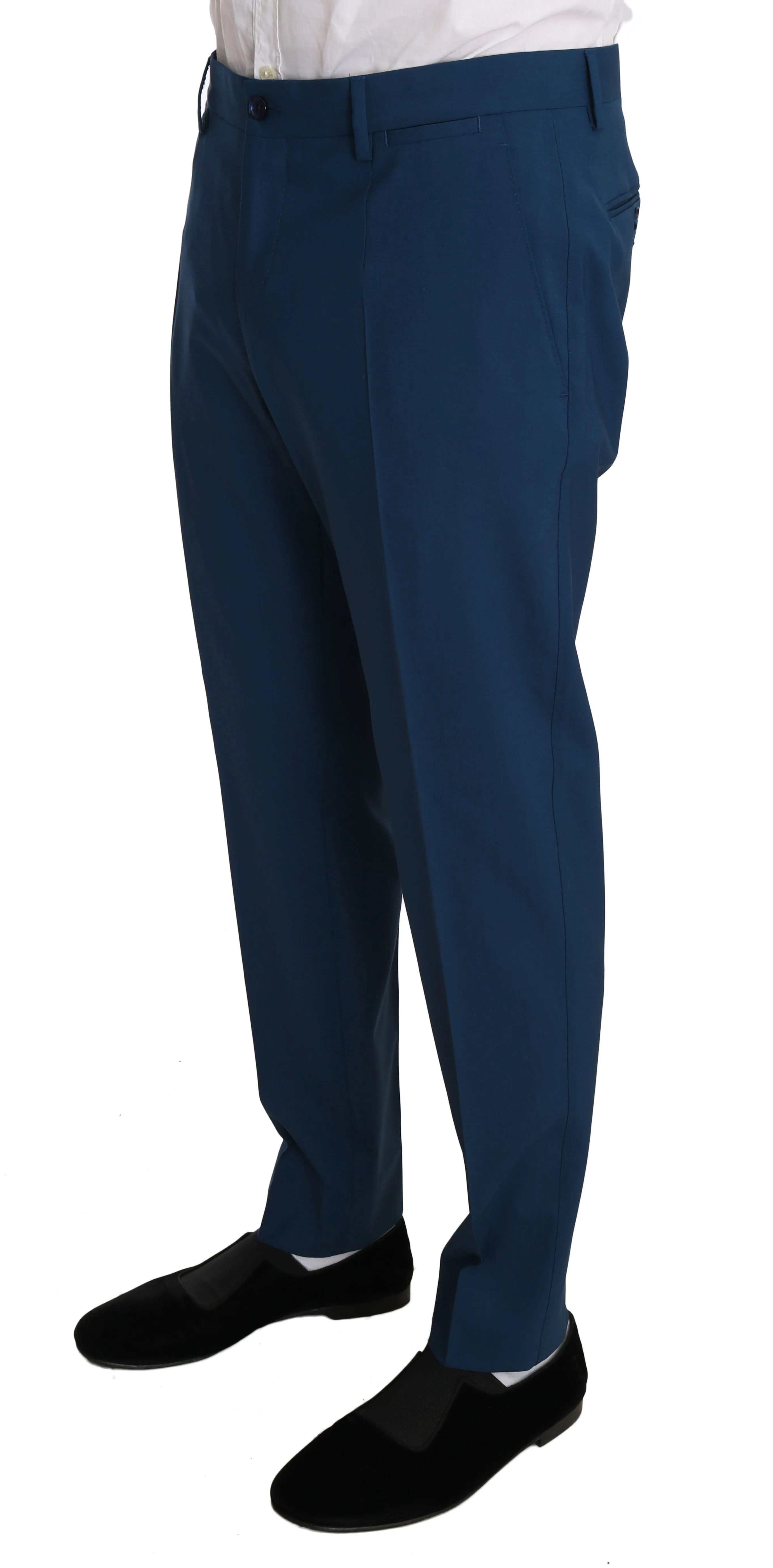 Blue Wool GOLD Stretch 2 Piece Slim Suit