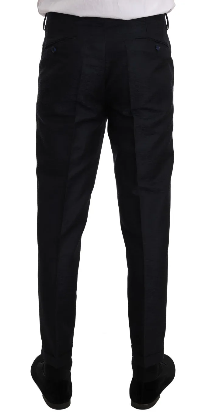 Blue Wool Silk GOLD Slim Fit Blazer Suit