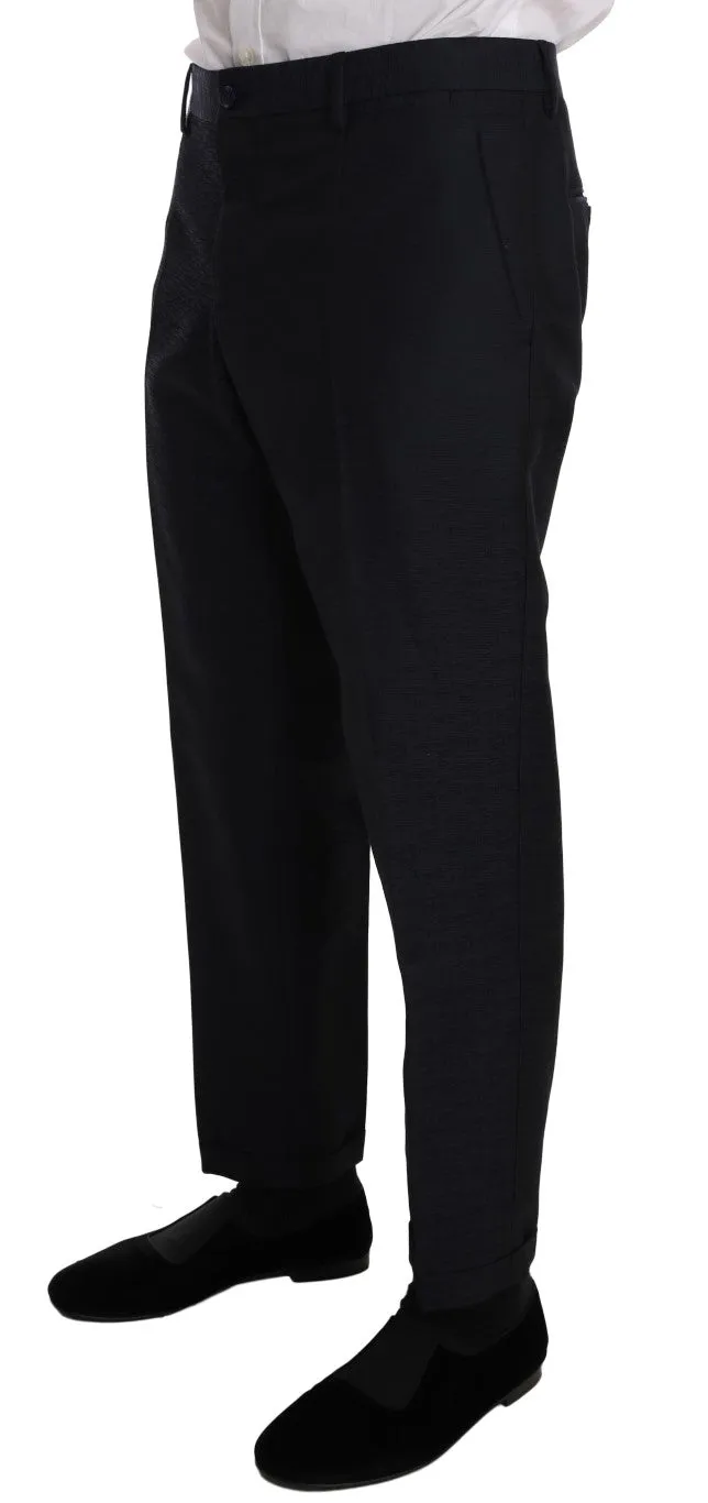 Blue Wool Silk GOLD Slim Fit Blazer Suit