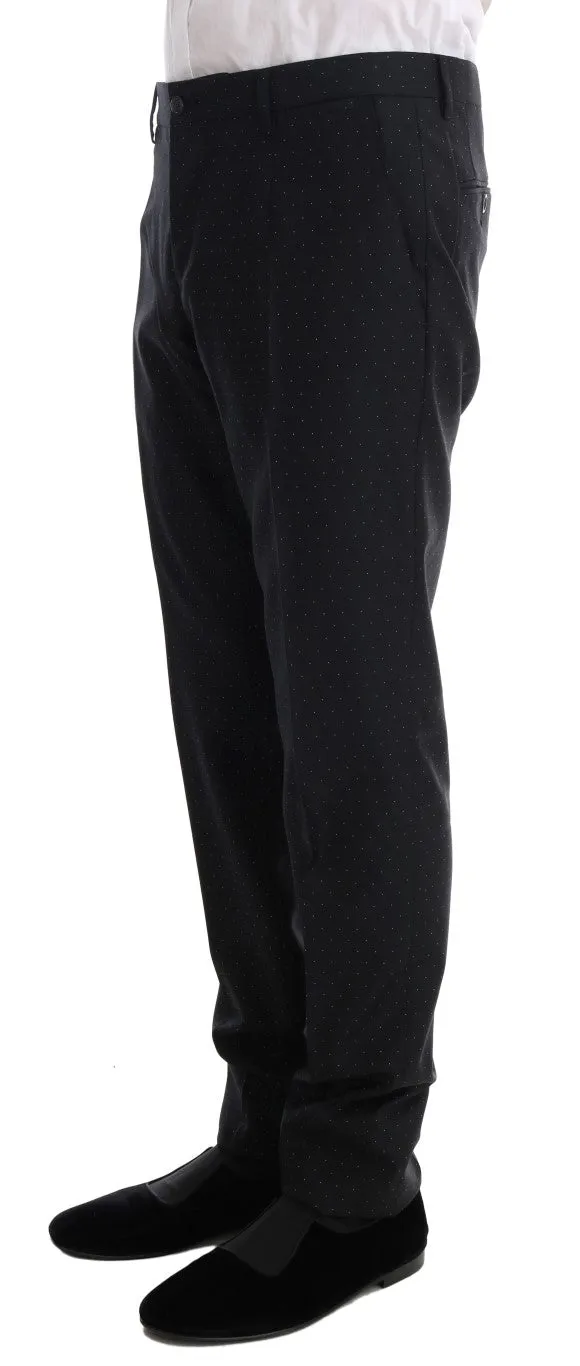 Blue Wool Slim Fit Two Button 3 Piece Suit
