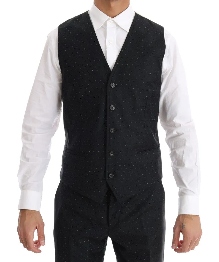 Blue Wool Slim Fit Two Button 3 Piece Suit