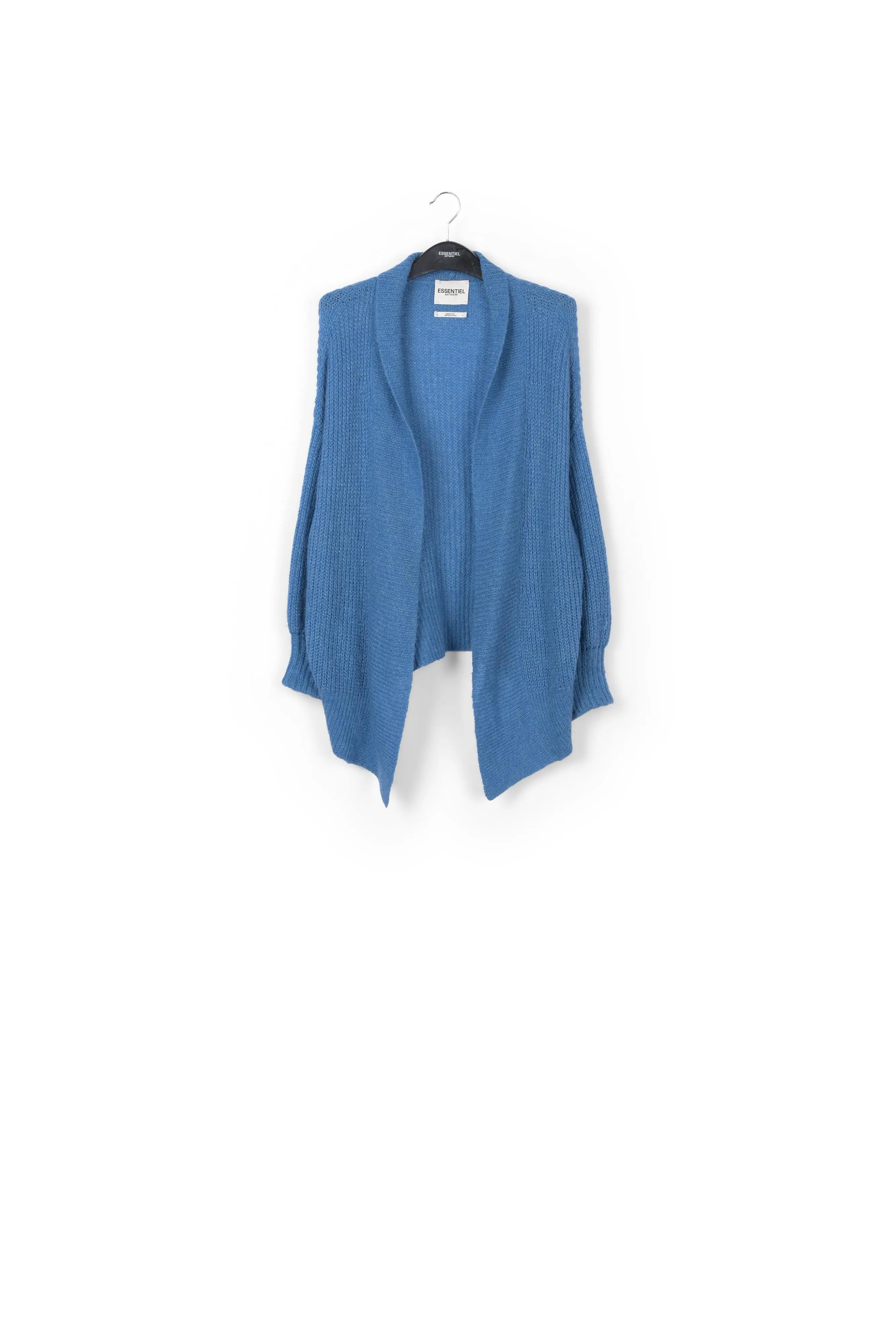 Bright blue shawl collar cardigan