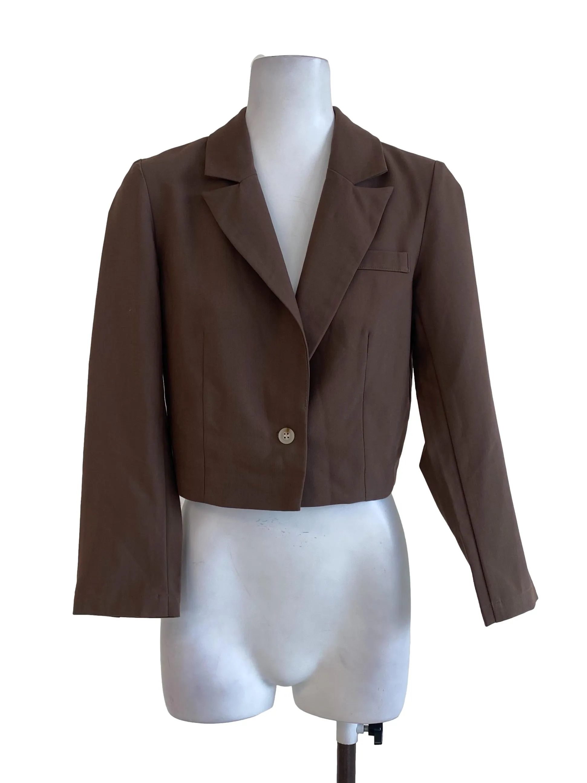 Brown Crop Blazer