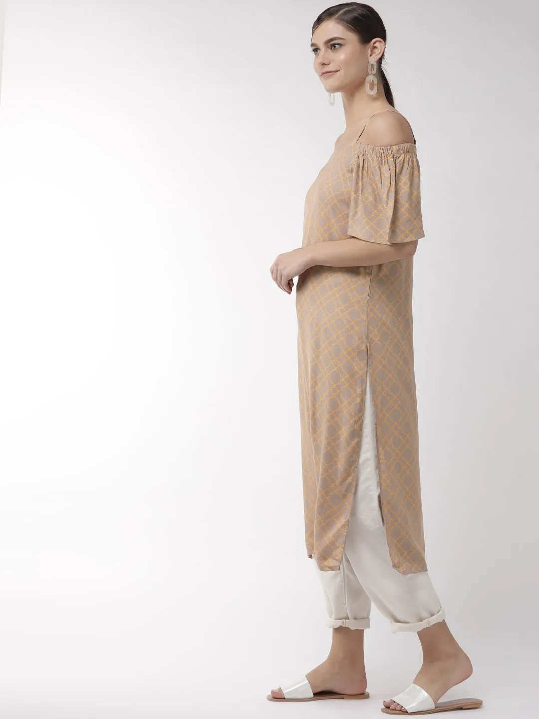 Brown Off-Shoulder Tunic