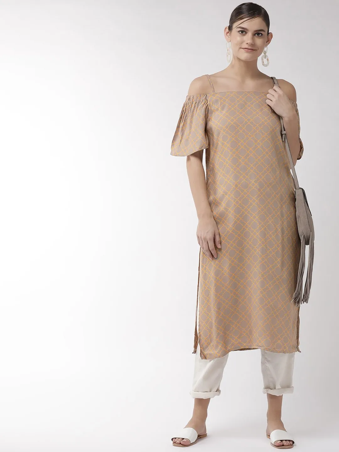 Brown Off-Shoulder Tunic