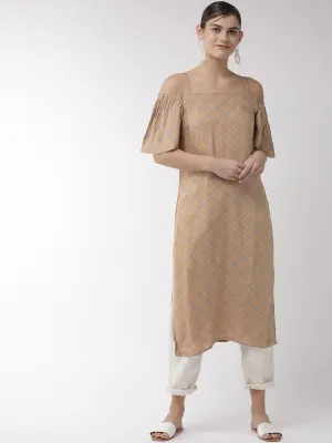 Brown Off-Shoulder Tunic