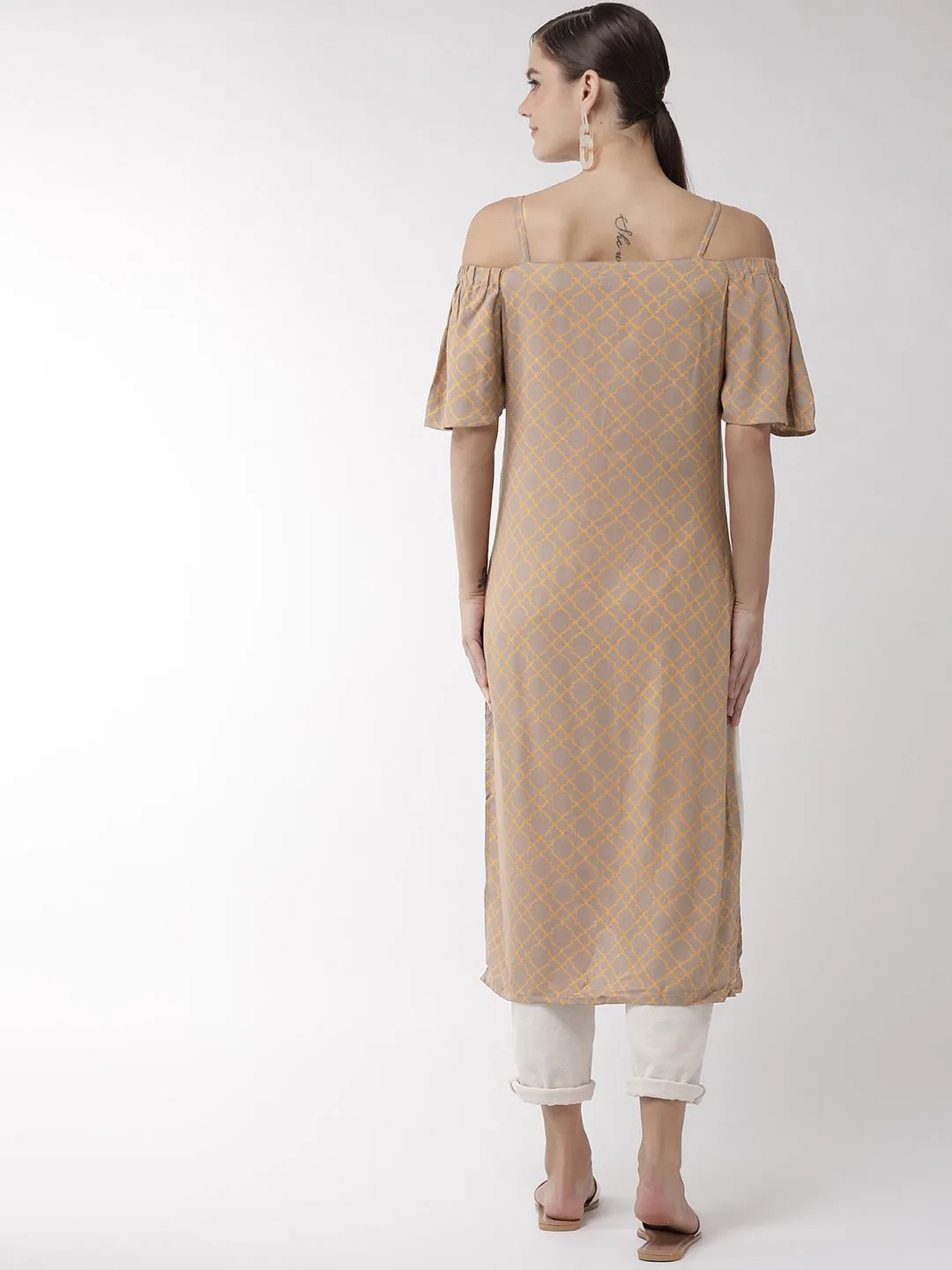 Brown Off-Shoulder Tunic