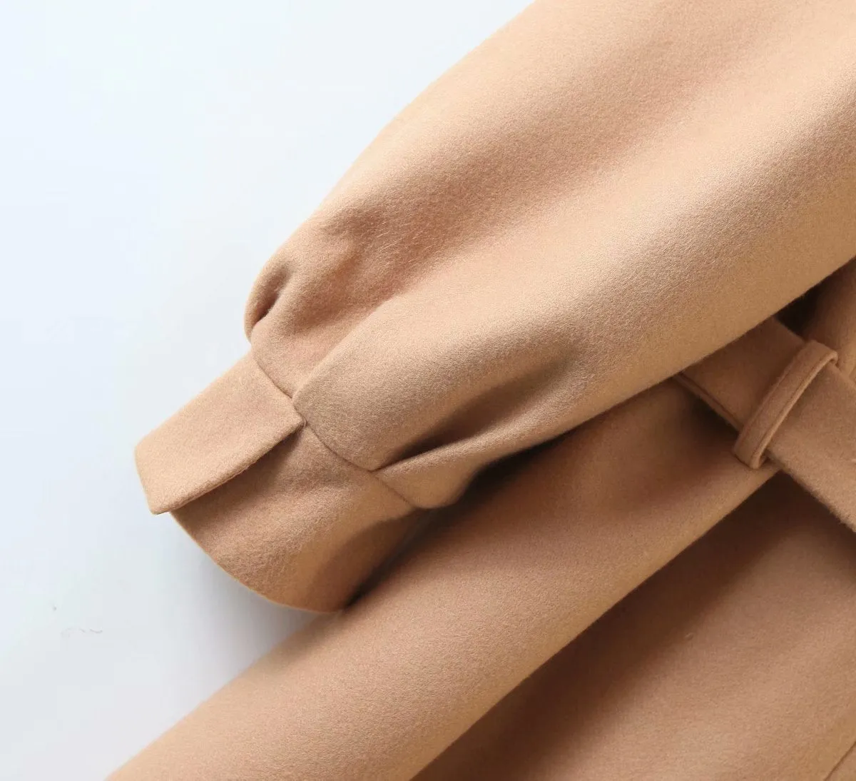 Bubbles Puff Sleeve Single-breasted Lapel Lace-up Coat