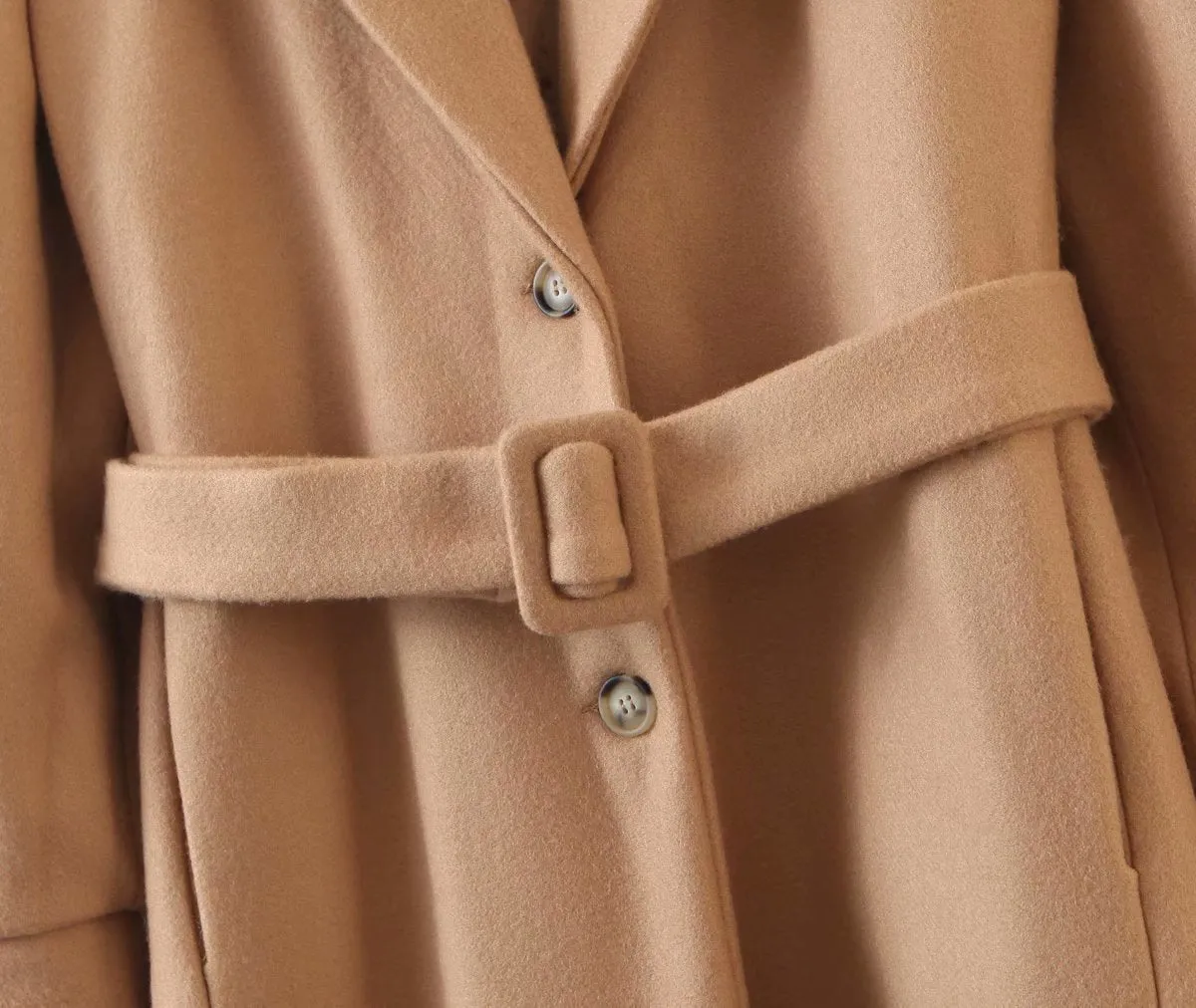 Bubbles Puff Sleeve Single-breasted Lapel Lace-up Coat